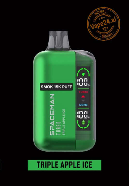 SMOK Spaceman Turbo 15000 Puffs Disposable Vape in DubaiFlavors ::: Triple Apple ice