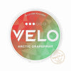 VELO Arctic Grapefruit nicotine pouches packaging on a colorful background for smoking alternatives.