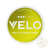 VELO Zesty Elderflower nicotine pouches in a round container, a modern alternative for nicotine enjoyment.