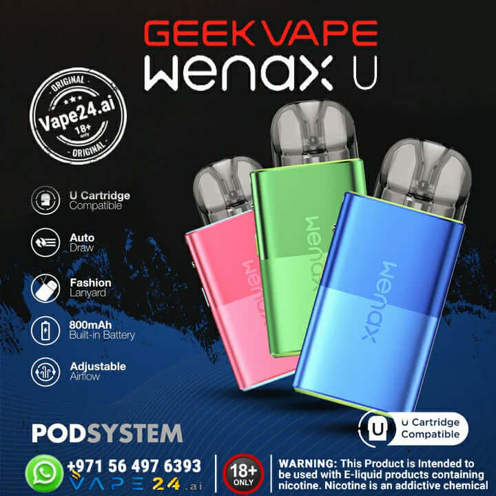 Wenax U Pod Kit in Dubai - GeekVape’s Best for MTL & RDTL VapingDevice Models ::: Black