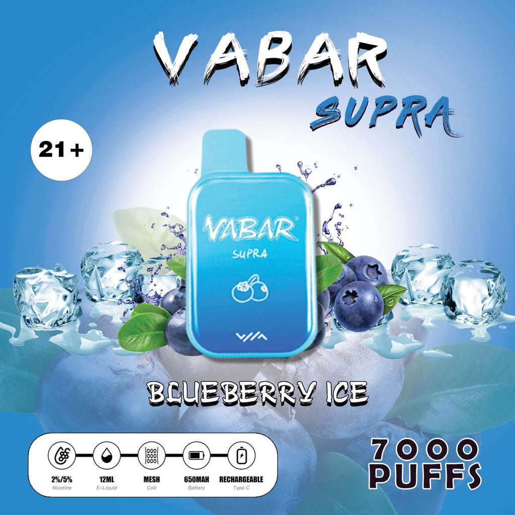 Vabar Supra 7000 Puffs Disposable in UAE 2023Material: Blueberry ice