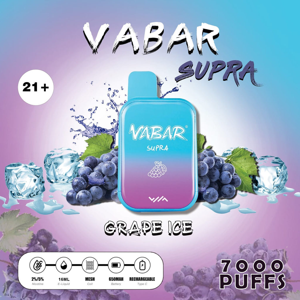 Vabar Supra 7000 Puffs Disposable in UAE 2023Material: Grape ice