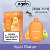 Again u-bar 8000 puffs Disposable Vape best in dubai uaeflavors: APPLE ORANGE