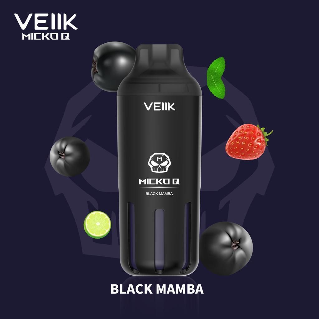 VEIIK Micko Q 5500puffs vape disposable good and top sellingflavors: Black Mamba